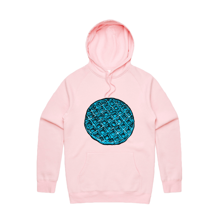 S / Pink / Large Front Print Blue Waffle 🧇🤮 - Unisex Hoodie