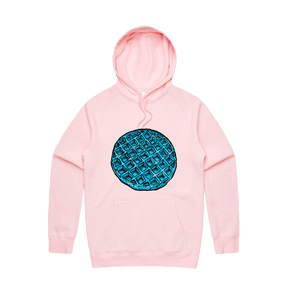 S / Pink / Large Front Print Blue Waffle 🧇🤮 - Unisex Hoodie