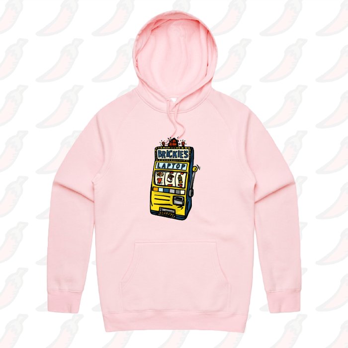 S / Pink / Large Front Print Brickie’s Laptop 🎰 - Unisex Hoodie