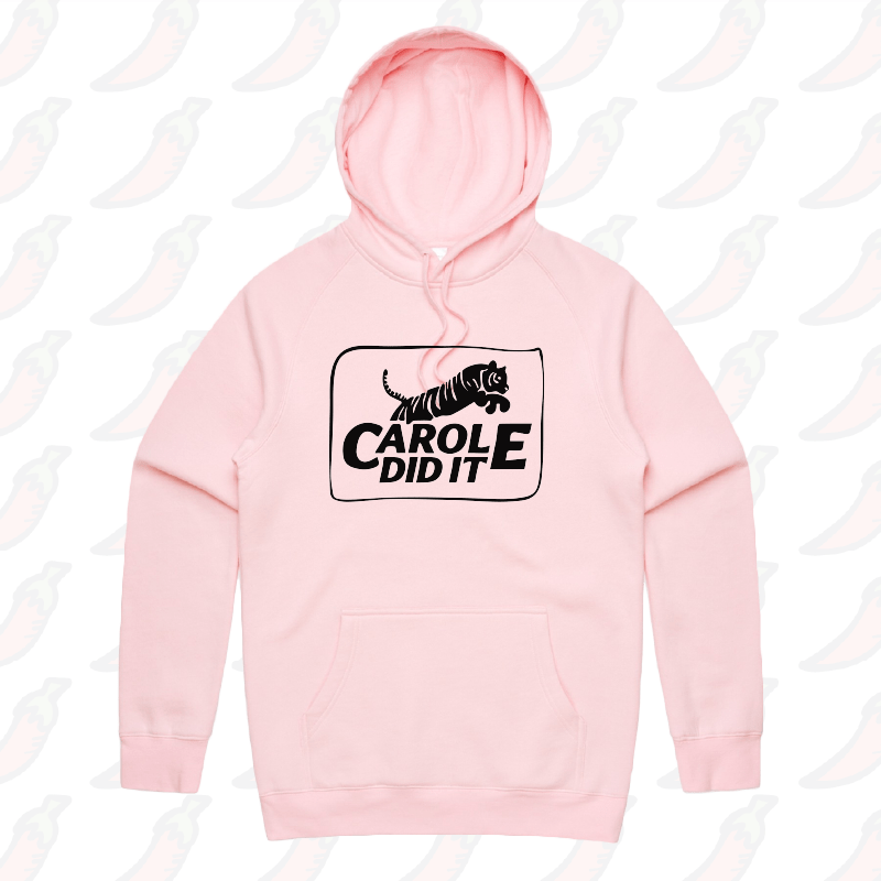 S / Pink / Large Front Print Carole Did It 🥩 - Unisex Hoodie