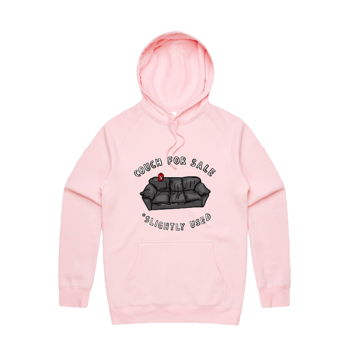 S / Pink / Large Front Print Casting Couch 📹 - Unisex Hoodie