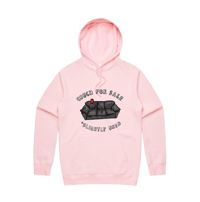 S / Pink / Large Front Print Casting Couch 📹 - Unisex Hoodie