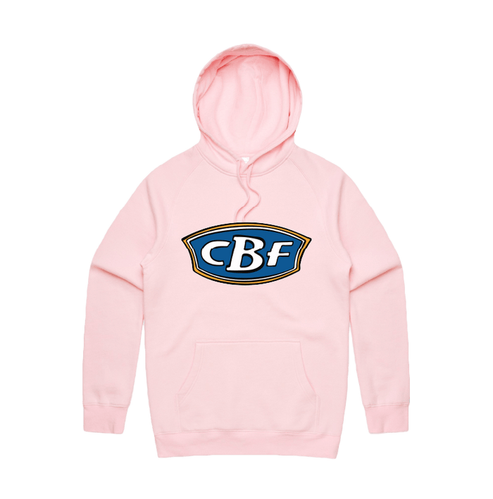 S / Pink / Large Front Print CBF ⛺🚤🎣 - Unisex Hoodie
