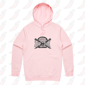 S / Pink / Large Front Print Certified Ziptie Mechanic 🔧 – Unisex Hoodie