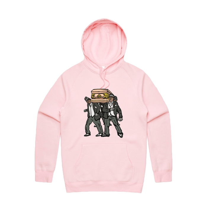 S / Pink / Large Front Print Coffin Dance ⚰️ - Unisex Hoodie