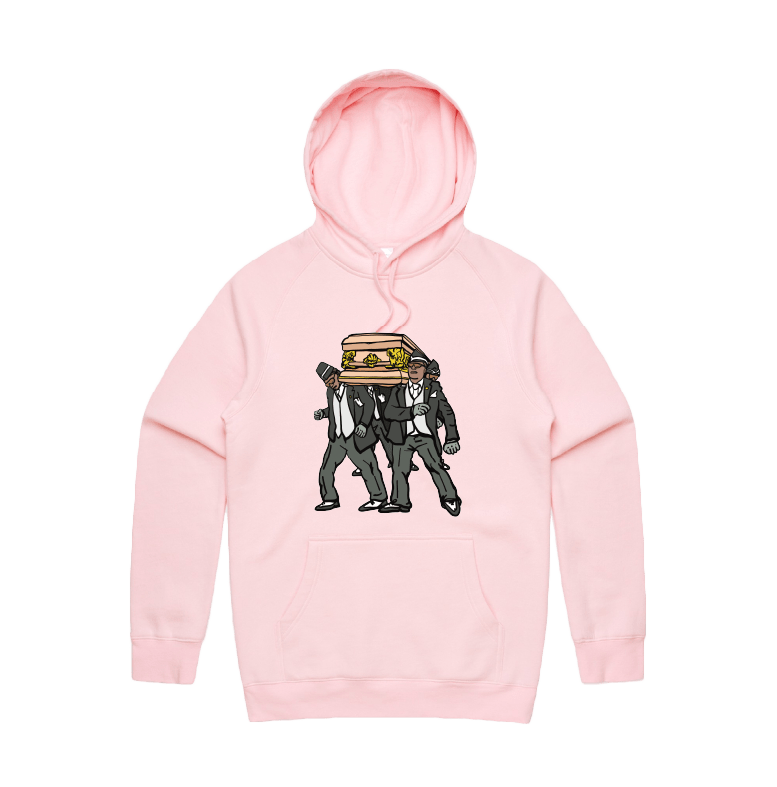 S / Pink / Large Front Print Coffin Dance ⚰️ - Unisex Hoodie