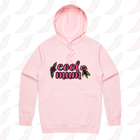 S / Pink / Large Front Print Cool Mum 🌷– Unisex Hoodie