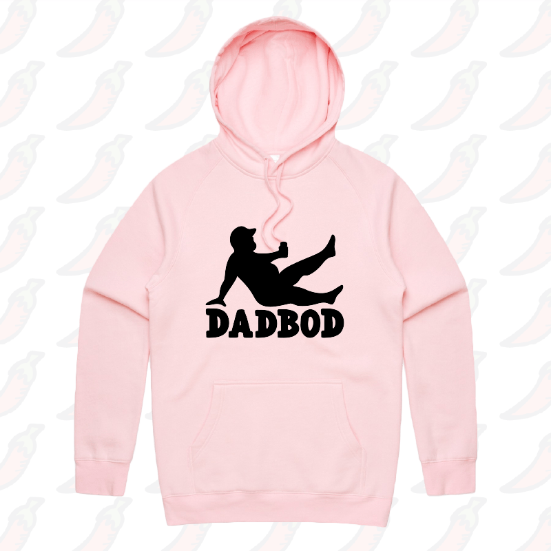 S / Pink / Large Front Print Dad Bod 💪 – Unisex Hoodie