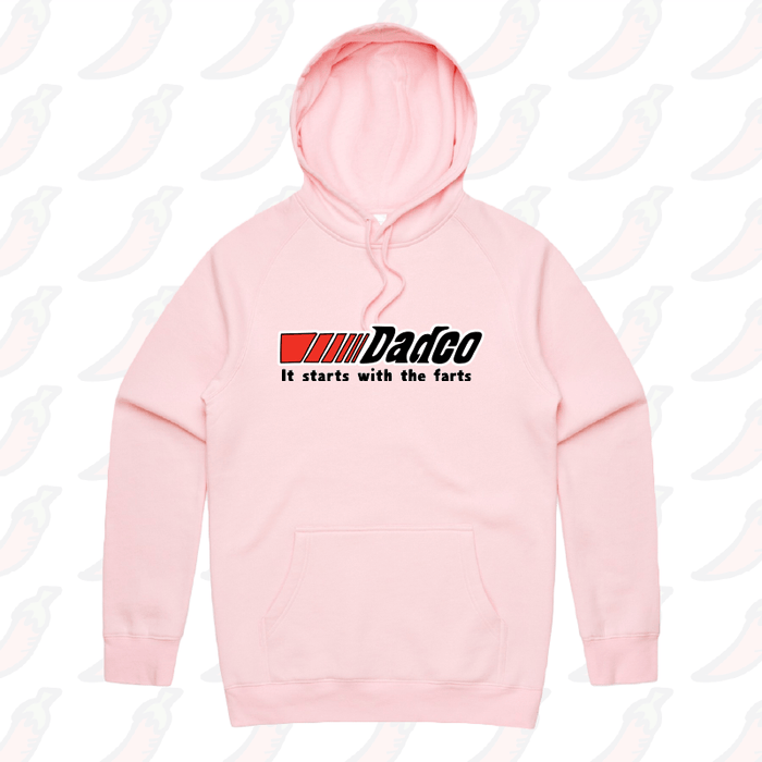 S / Pink / Large Front Print Dadco 🔧💨 – Unisex Hoodie