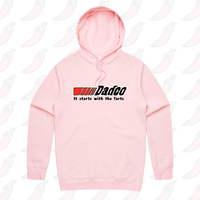 S / Pink / Large Front Print Dadco 🔧💨 – Unisex Hoodie