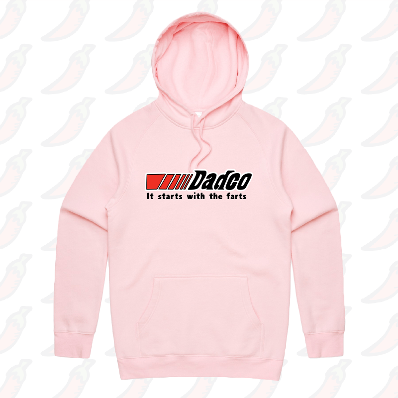 S / Pink / Large Front Print Dadco 🔧💨 – Unisex Hoodie