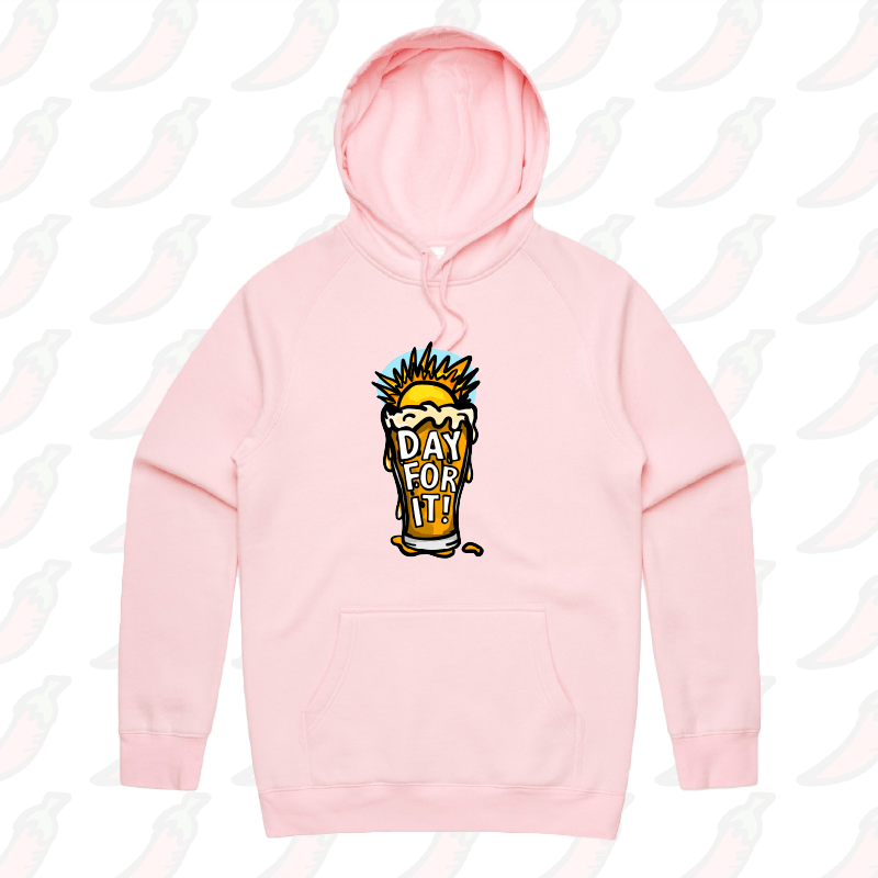 S / Pink / Large Front Print Day For It ☀️ - Unisex Hoodie