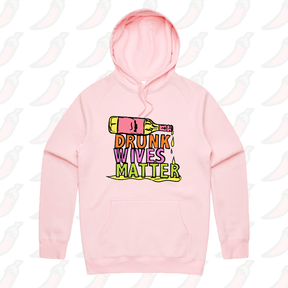 S / Pink / Large Front Print Drunk Wives Matter 🥂 – Unisex Hoodie