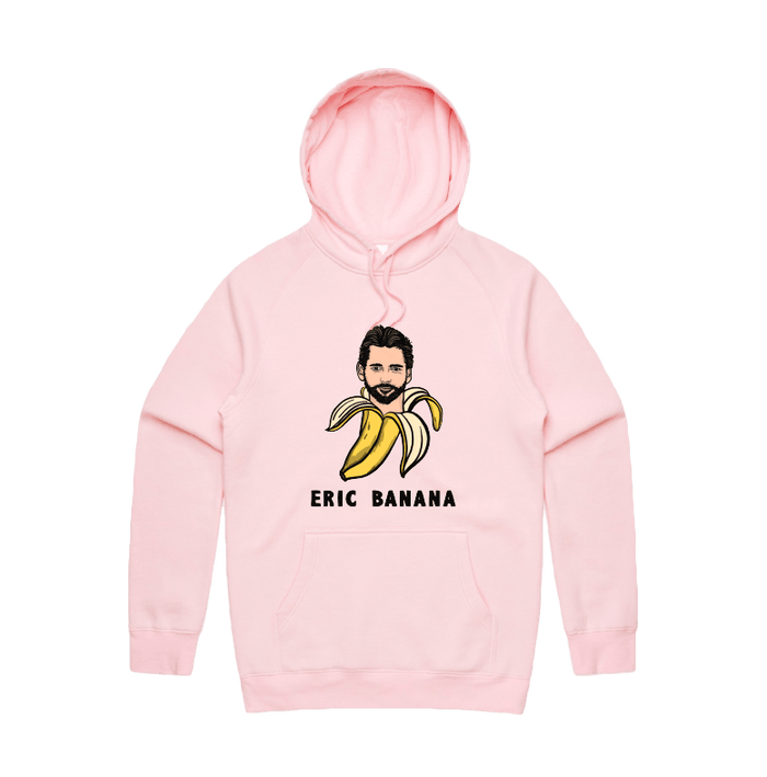 S / Pink / Large Front Print Eric Banana 🍌 - Unisex Hoodie