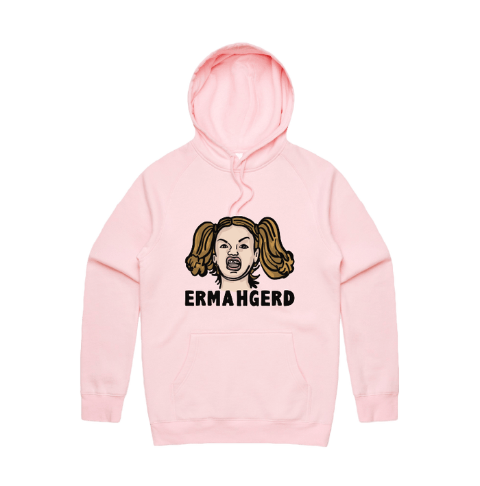 S / Pink / Large Front Print Ermahgerd! 🤓 - Unisex Hoodie