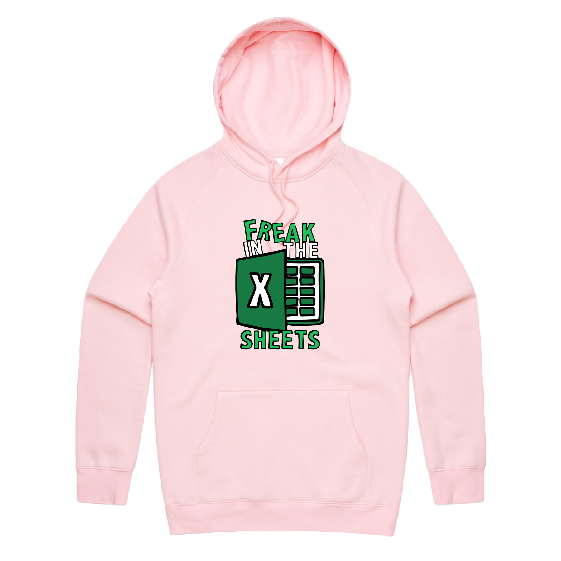 S / Pink / Large Front Print Freak in the Sheets 📈🛌- Unisex Hoodie