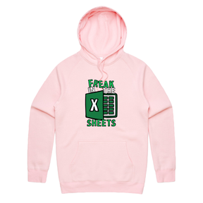 S / Pink / Large Front Print Freak in the Sheets 📈🛌- Unisex Hoodie