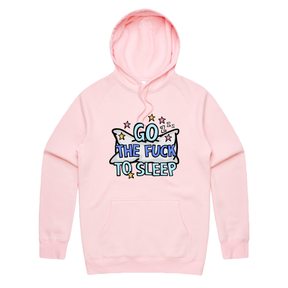 S / Pink / Large Front Print Go The F To Sleep 🤬💤 - Unisex Hoodie