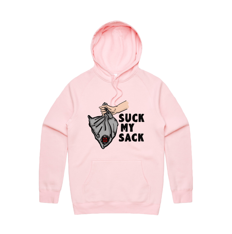S / Pink / Large Front Print Goon Sack 🍷 - Unisex Hoodie