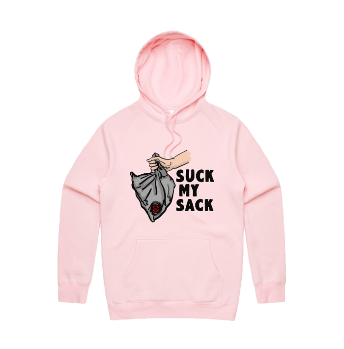 S / Pink / Large Front Print Goon Sack 🍷 - Unisex Hoodie