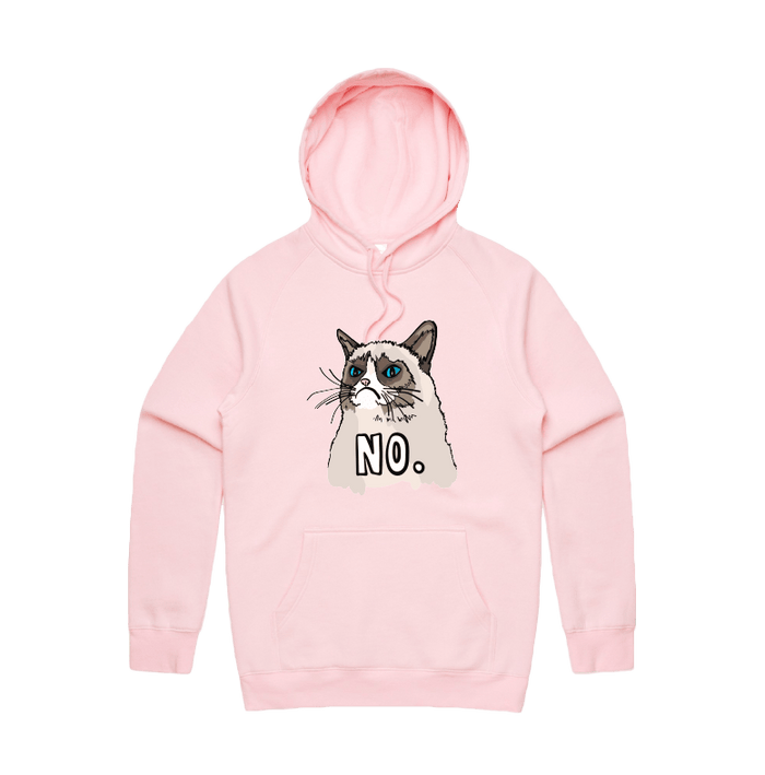 S / Pink / Large Front Print Grumpy Cat! 😾 - Unisex Hoodie