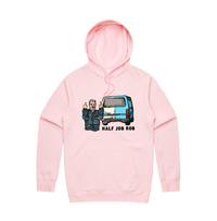 S / Pink / Large Front Print Half Job Rob 🤬 - Unisex Hoodie