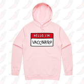 S / Pink / Large Front Print Hello, I'm Vaccinated 👋 - Unisex Hoodie