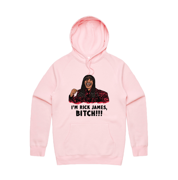 S / Pink / Large Front Print I'm Rick James ✋🏾 - Unisex Hoodie