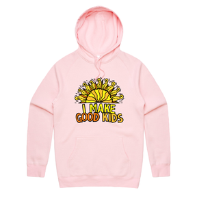 S / Pink / Large Front Print I Make Good Kids 👩‍👧‍👦 - Unisex Hoodie