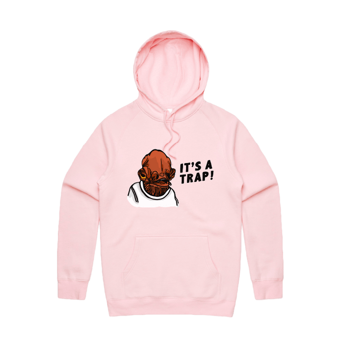 S / Pink / Large Front Print It's a Trap ❗ - Unisex Hoodie