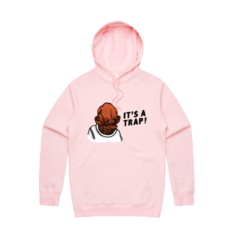 S / Pink / Large Front Print It's a Trap ❗ - Unisex Hoodie