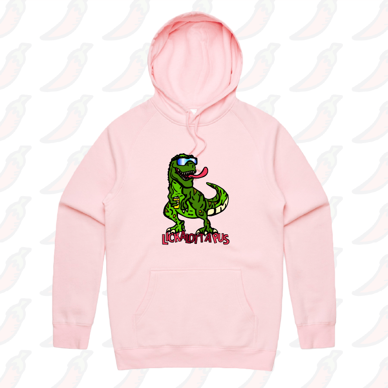S / Pink / Large Front Print LICKALOTTAPUS 🦖👅- Unisex Hoodie