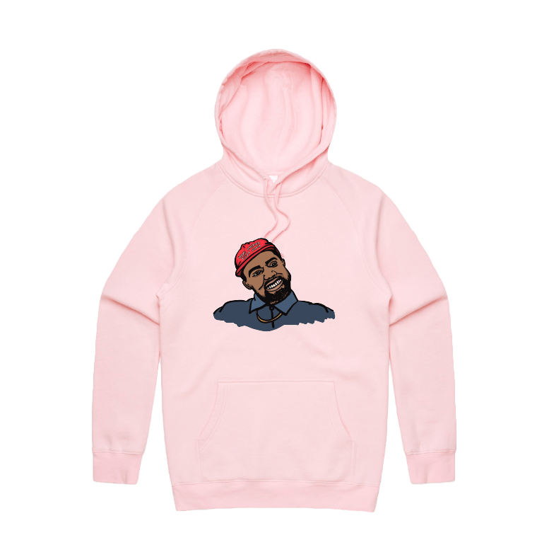 S / Pink / Large Front Print Make America Yeezy Again 🦅 - Unisex Hoodie