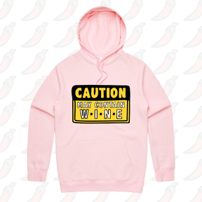 S / Pink / Large Front Print May Contain Wine 🍷 – Unisex Hoodie