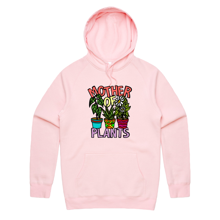 S / Pink / Large Front Print Mother Of Plants 🌱🎍 – Unisex Hoodie
