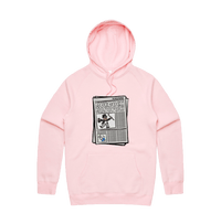 S / Pink / Large Front Print Murdoch Monopoly 📰 - Unisex Hoodie