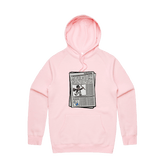 S / Pink / Large Front Print Murdoch Monopoly 📰 - Unisex Hoodie