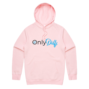 S / Pink / Large Front Print Only Dilfs 👨‍👧‍👦👀 – Unisex Hoodie