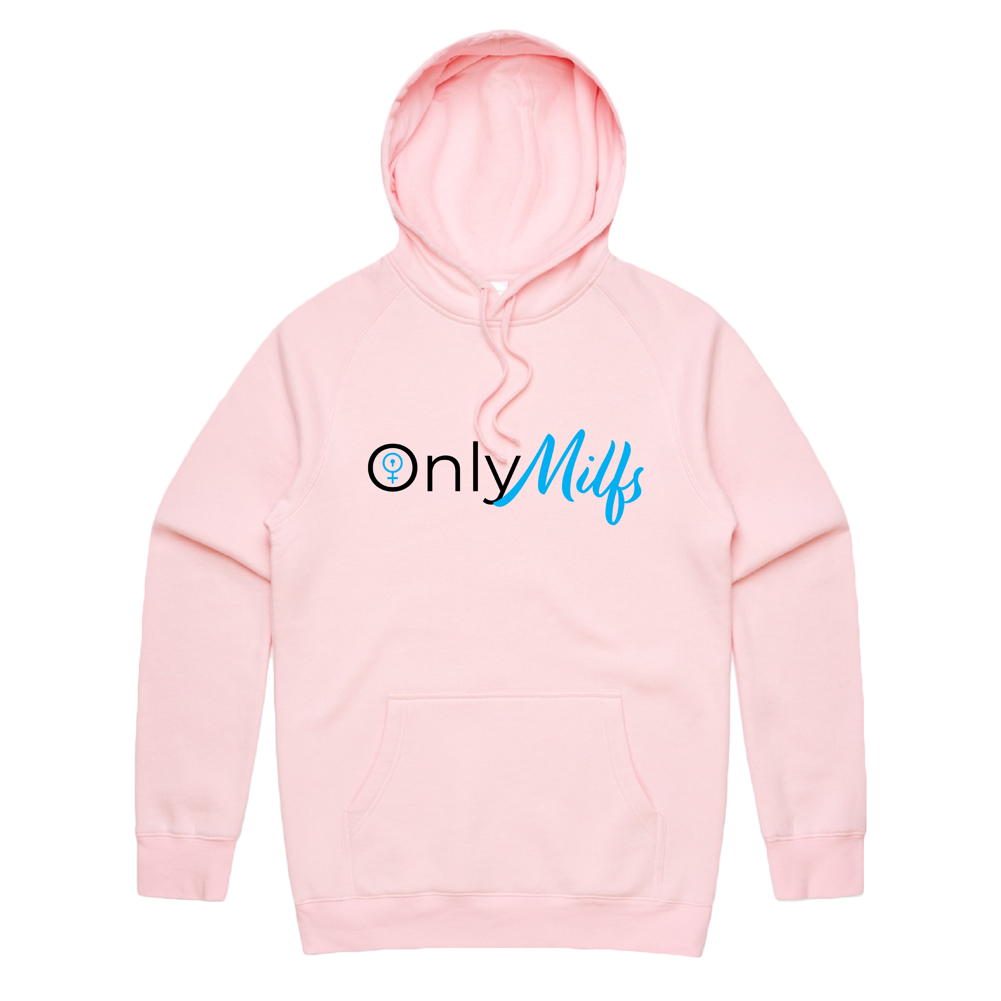 S / Pink / Large Front Print Only Milfs 👩‍👧‍👦👀 - Unisex Hoodie