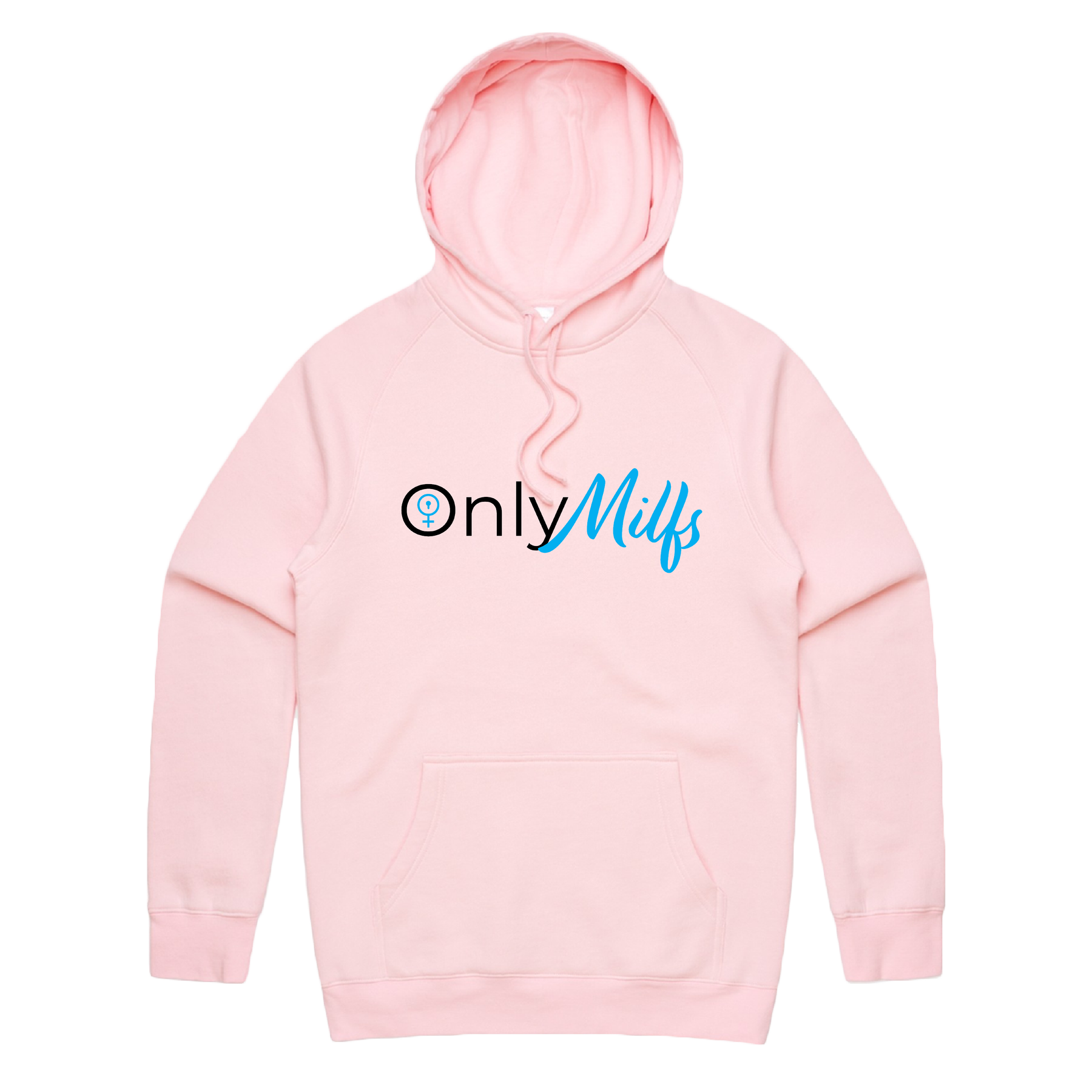 S / Pink / Large Front Print Only Milfs 👩‍👧‍👦👀 - Unisex Hoodie