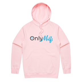 S / Pink / Large Front Print Only Milfs 👩‍👧‍👦👀 - Unisex Hoodie