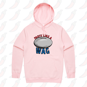 S / Pink / Large Front Print Party Like a WAG 🍽❄ - Unisex Hoodie