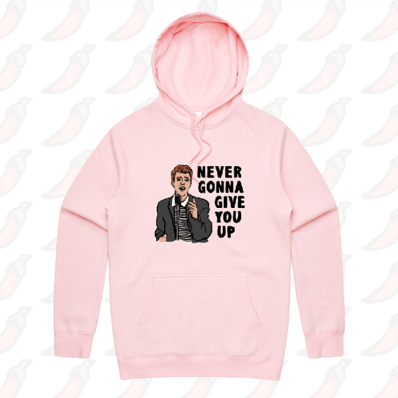 S / Pink / Large Front Print Rick Roll 🎵 - Unisex Hoodie