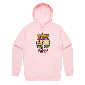 S / Pink / Large Front Print Rippin Farts 💔💨 - Unisex Hoodie