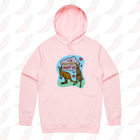 S / Pink / Large Front Print Roo Roo Root Ya 🦘 – Unisex Hoodie