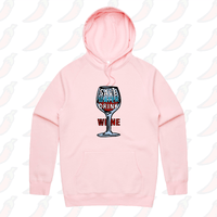 S / Pink / Large Front Print Save Water Drink Wine 🍷- Unisex Hoodie