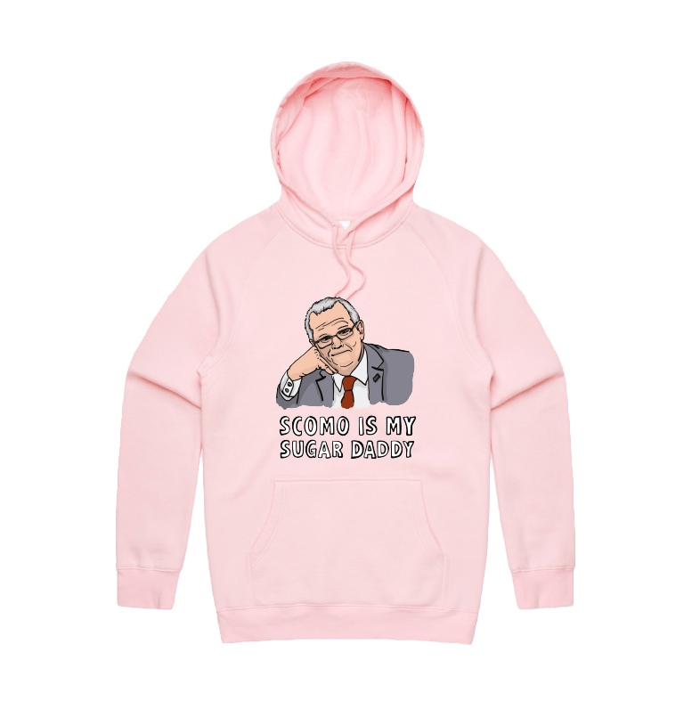 S / Pink / Large Front Print Scomo Sugar Daddy 💸 - Unisex Hoodie
