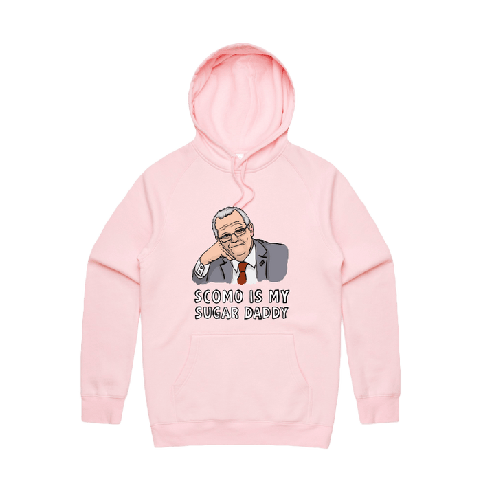 S / Pink / Large Front Print Scomo Sugar Daddy 💸 - Unisex Hoodie