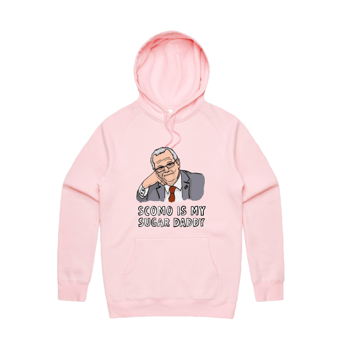 S / Pink / Large Front Print Scomo Sugar Daddy 💸 - Unisex Hoodie