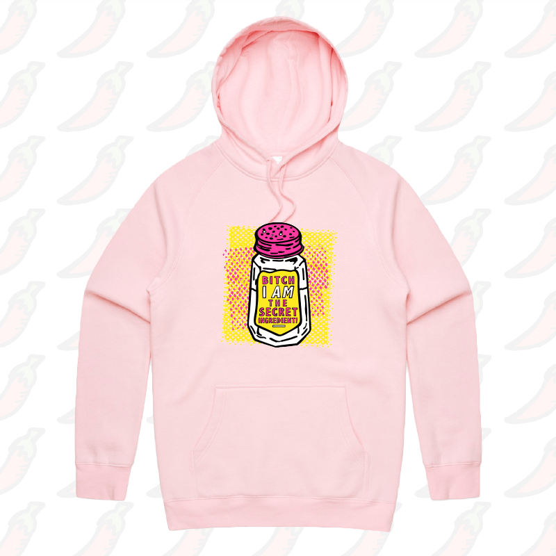 S / Pink / Large Front Print Secret Ingredient 🧂 – Unisex Hoodie